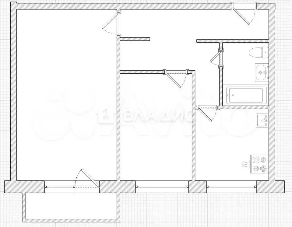 2-к. квартира, 40,5 м, 3/5 эт. - Фото 0