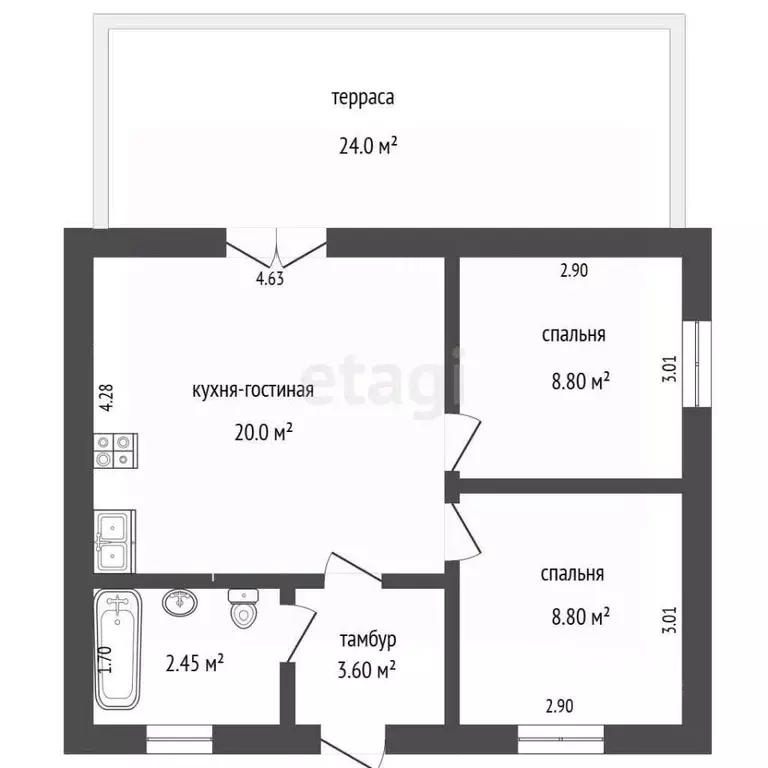 Дом в Челябинская область, Сосновский муниципальный округ, с. Большие ... - Фото 1