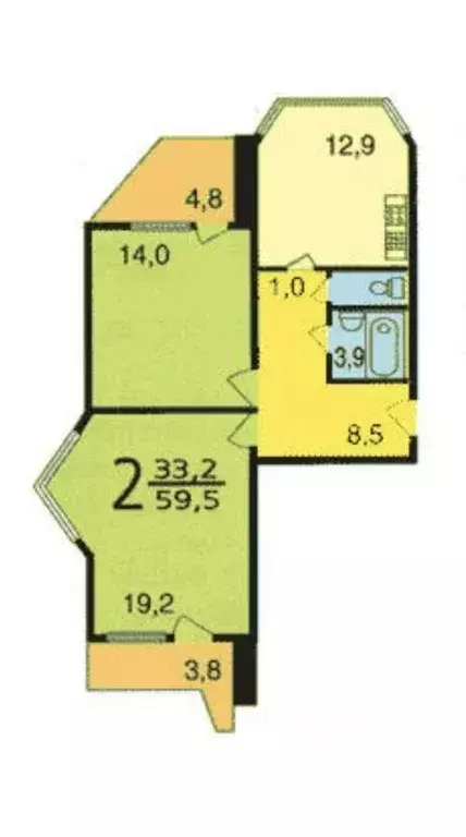 2-к кв. Москва Новорогожская ул., 10 (59.2 м) - Фото 1