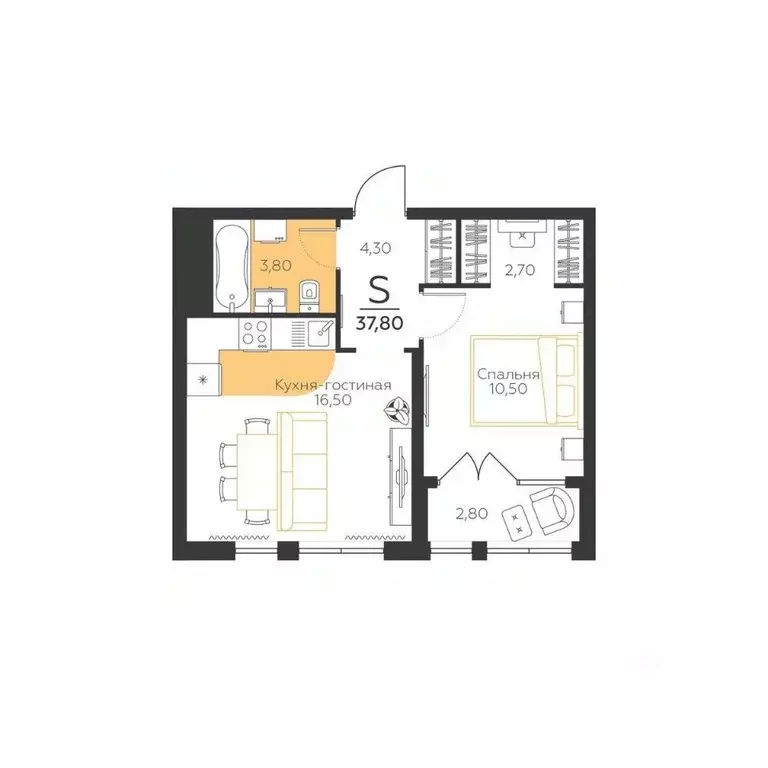 1-к кв. Тульская область, Тула городской округ, пос. Молодежный ул. ... - Фото 1