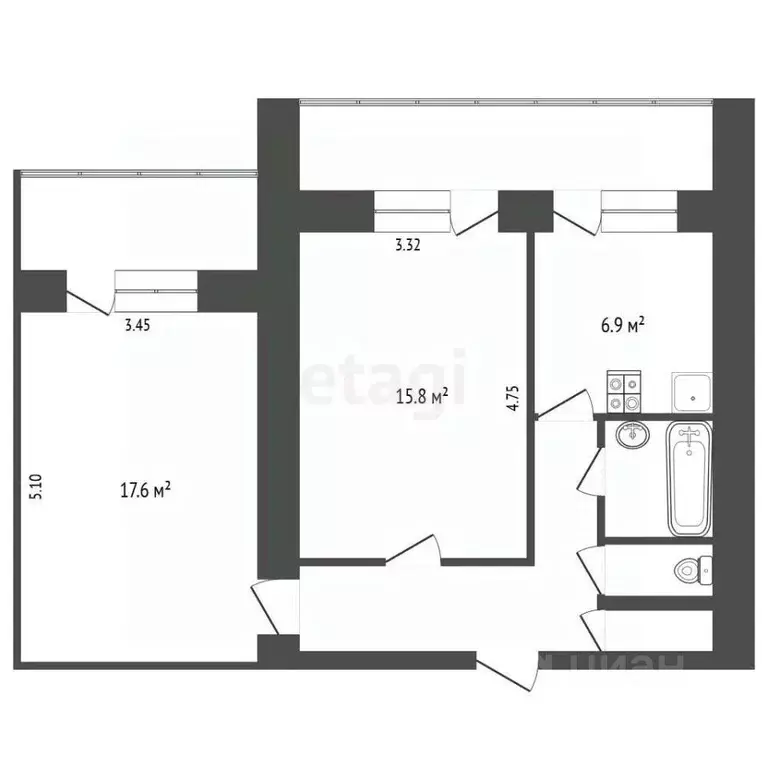 2-к кв. Московская область, Протвино Серпухов городской округ, ул. ... - Фото 2