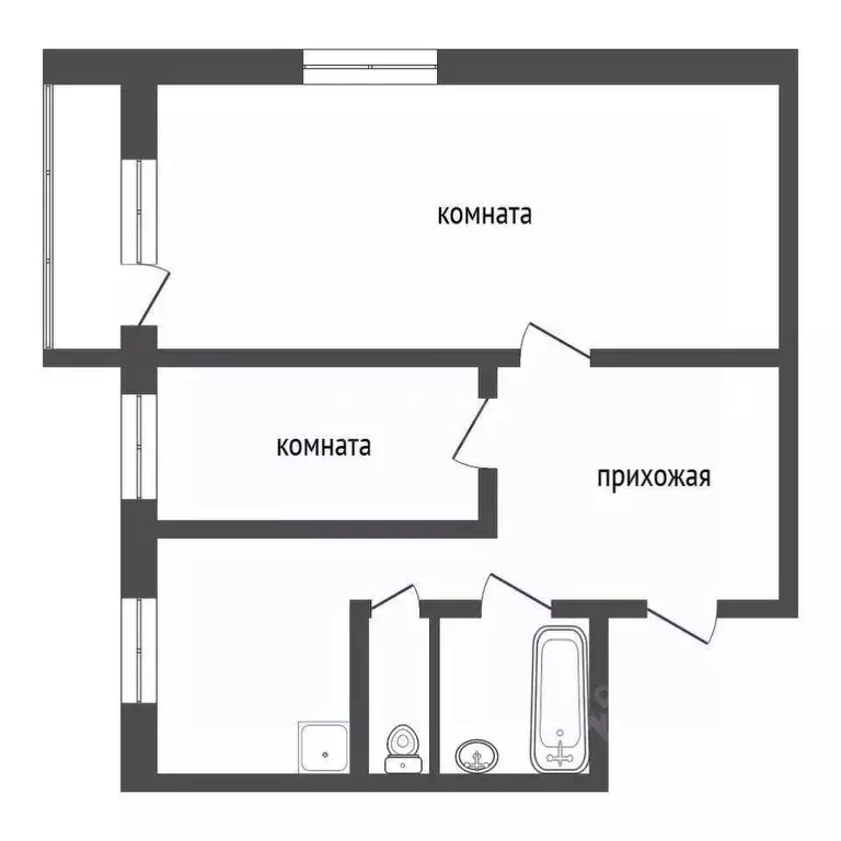 2-к кв. Красноярский край, Красноярск Черемушки мкр, ул. Ширинская, 1 ... - Фото 1