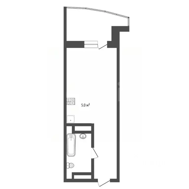Студия Тюменская область, Тюмень ул. Мельникайте, 2к13 (22.1 м) - Фото 2