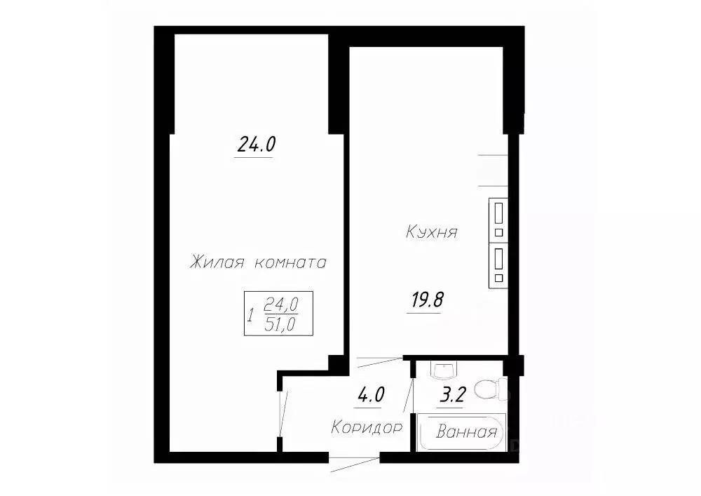 1-к кв. Ставропольский край, Ессентуки  (51.0 м) - Фото 0