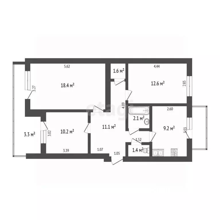 3-к кв. Крым, Судак пер. Серный, 5 (67.2 м) - Фото 2