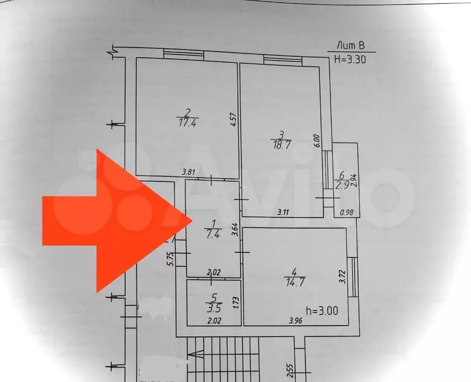 2-к. квартира, 65 м, 2/4 эт. - Фото 0