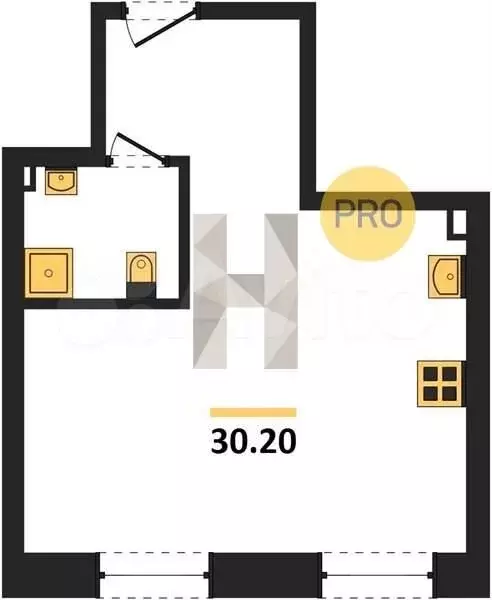 Квартира-студия, 30,2 м, 1/4 эт. - Фото 0