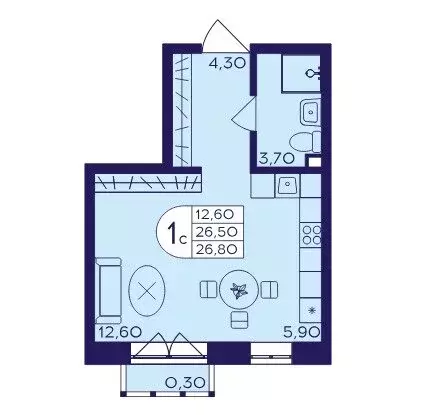 Квартира-студия: Балашиха, микрорайон Железнодорожный, улица ... - Фото 0