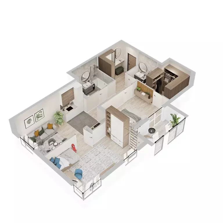 2-комнатная квартира: Кострома, микрорайон Новый город (67.1 м) - Фото 1