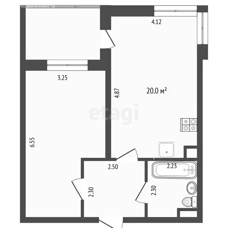 1-комнатная квартира: Тюмень, улица Федюнинского, 30к4 (47.3 м) - Фото 1
