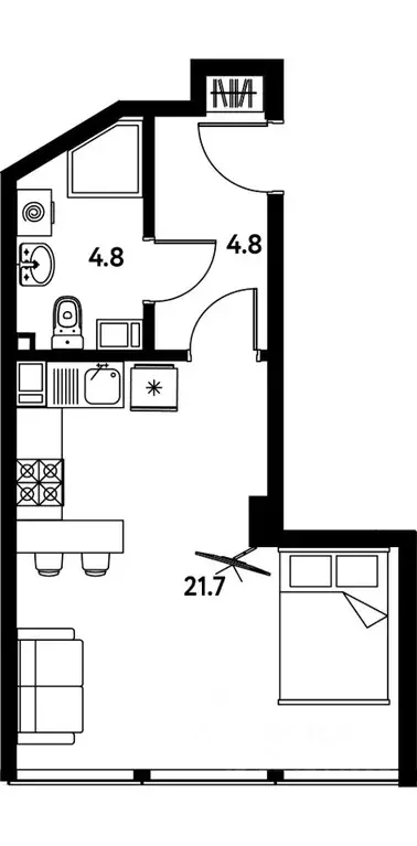 Студия Санкт-Петербург Московский просп., 115В (30.5 м) - Фото 0