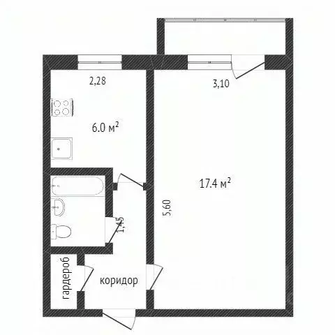 1-к кв. Воронежская область, Воронеж Беговая ул., 6/4 (30.3 м) - Фото 1