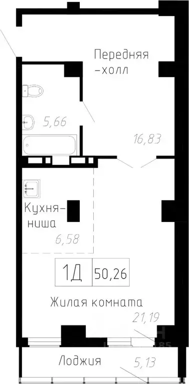 1-к кв. Приморский край, Владивосток Чайка мкр, Чайка жилой комплекс ... - Фото 1