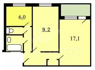 2-к кв. Москва ул. Сталеваров, 10К1 (42.7 м) - Фото 2