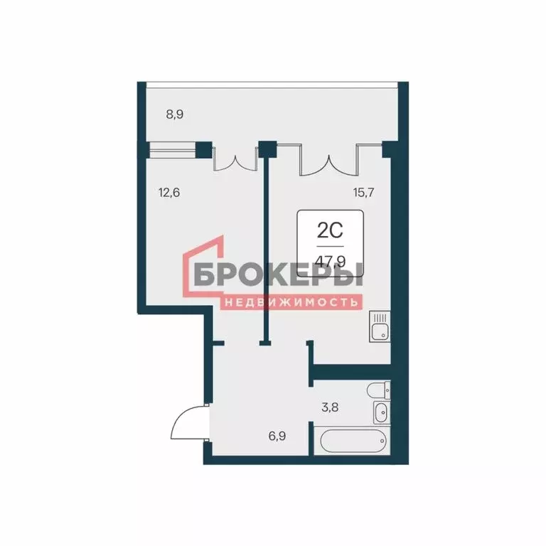 2-комнатная квартира: Алупка, Севастопольское шоссе, 6Ак2 (47.9 м) - Фото 1