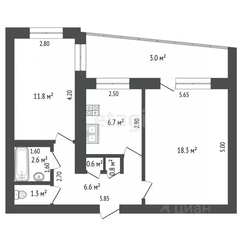 2-к кв. Мордовия, Саранск ул. Степана Разина, 42 (48.1 м) - Фото 2