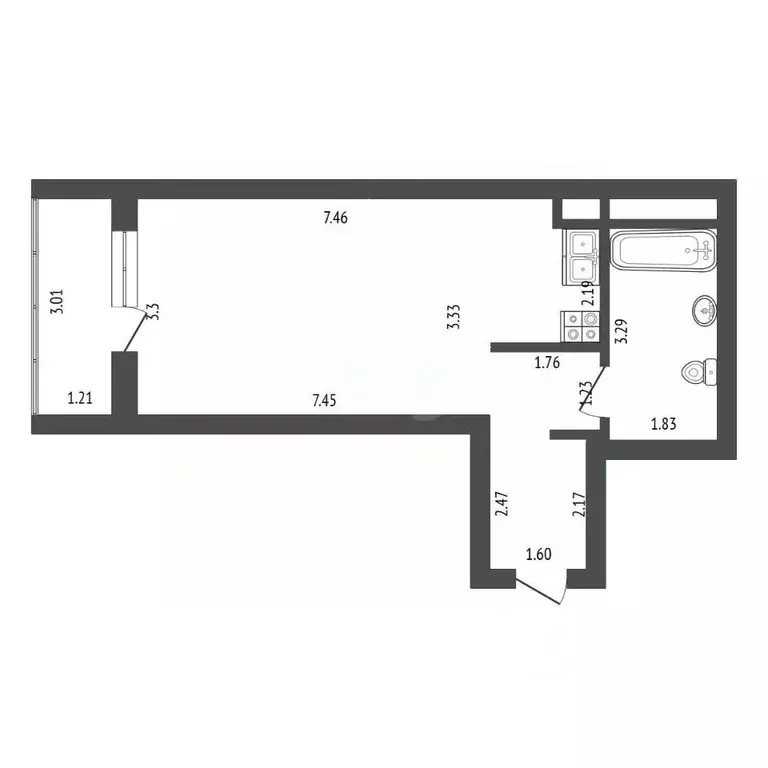 Студия Свердловская область, Екатеринбург ул. Большакова, 66 (34.1 м) - Фото 2