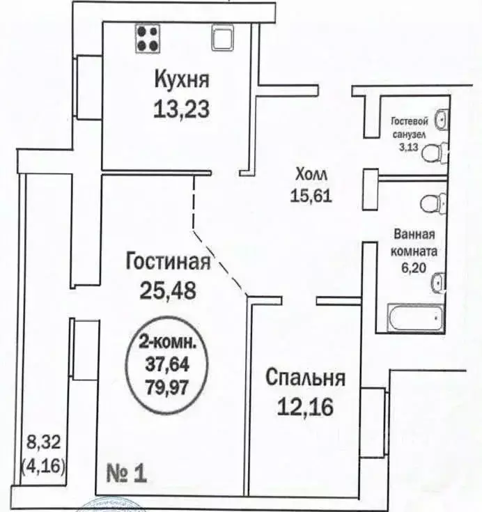 2-к кв. Татарстан, Казань Широкая ул., 2 (74.0 м) - Фото 2