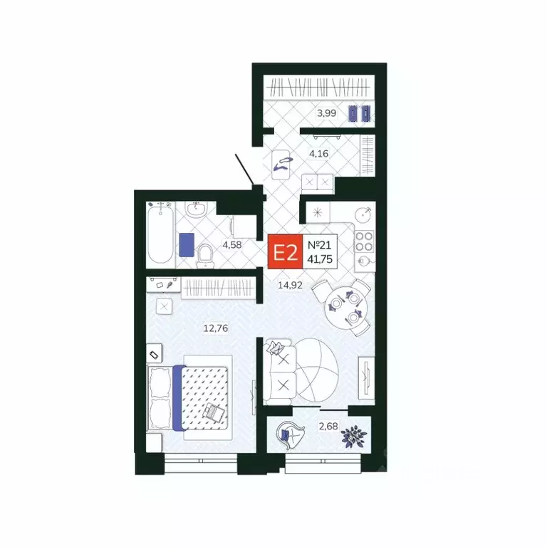 1-к кв. Тульская область, Тула Мясново мкр, Желания жилой комплекс ... - Фото 1