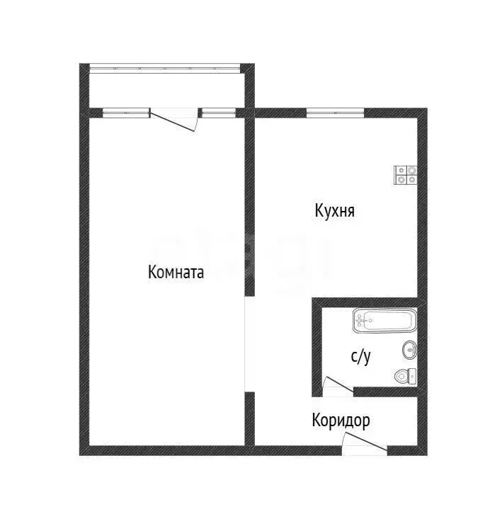 1-комнатная квартира: Курган, улица Сухэ-Батора, 6 (32.2 м) - Фото 1