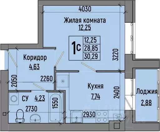 1-к кв. Волгоградская область, Волгоград ул. Химина, 18 (30.29 м) - Фото 0