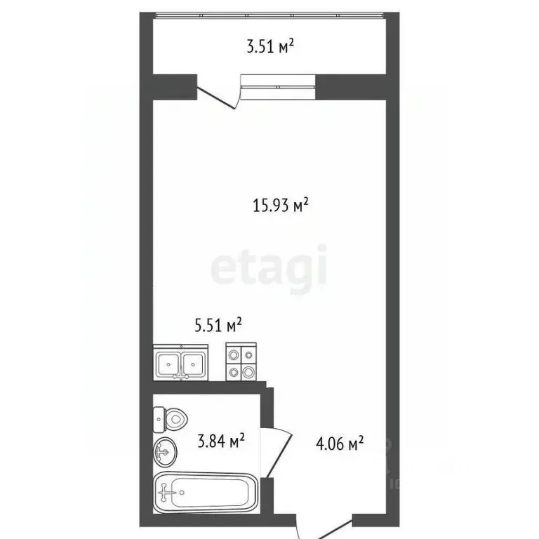 1-к кв. Томская область, Томск ул. Ивановского, 20 (37.8 м) - Фото 2