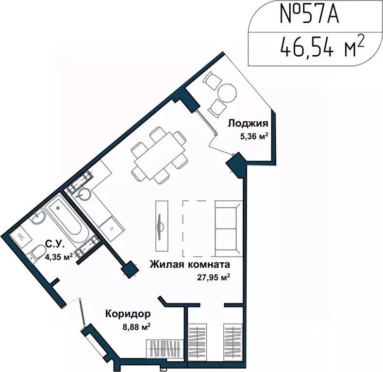 1-к кв. Севастополь ул. Летчиков, 10 (45.7 м) - Фото 0