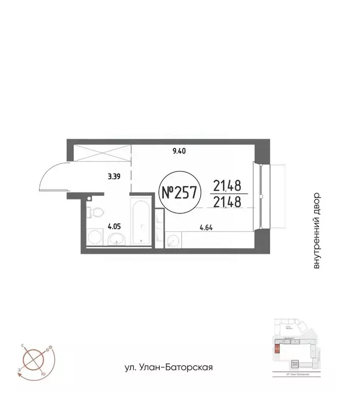 Студия Иркутская область, Иркутск Макс жилой комплекс (21.48 м) - Фото 1