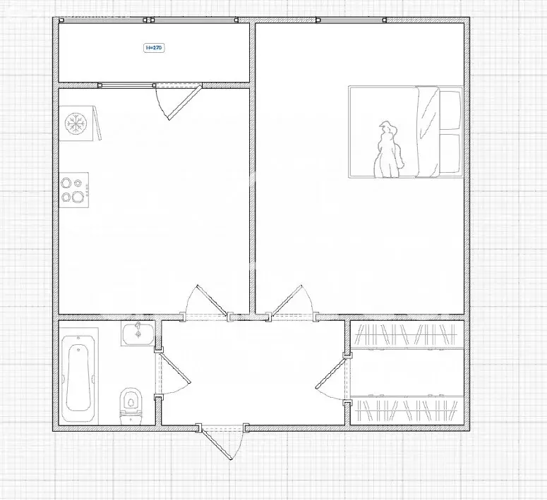 1-комнатная квартира: Самара, Московское шоссе, 11 (46.42 м) - Фото 0