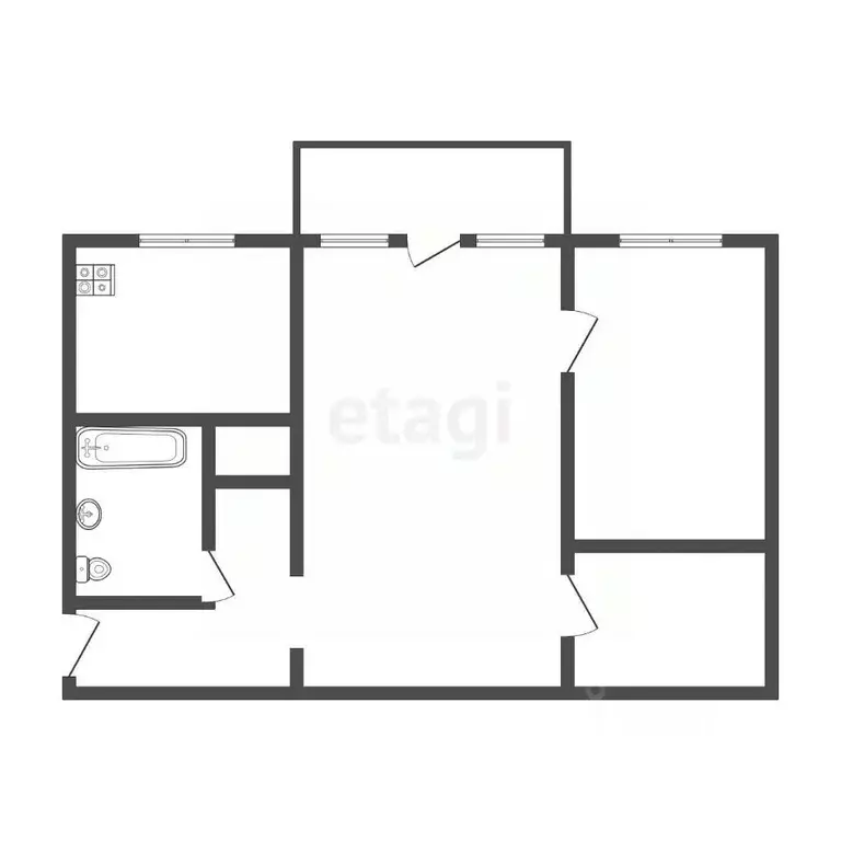 3-к кв. Иркутская область, Ангарск 15-й мкр, 17 (45.5 м) - Фото 1