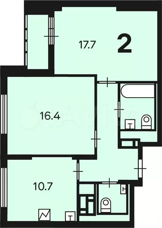 Аукцион: 2-к. квартира, 58,4 м, 24/24 эт. - Фото 0