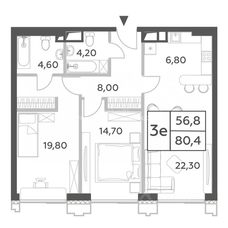3-к кв. Москва просп. Генерала Дорохова, 49вл1 (80.5 м) - Фото 2