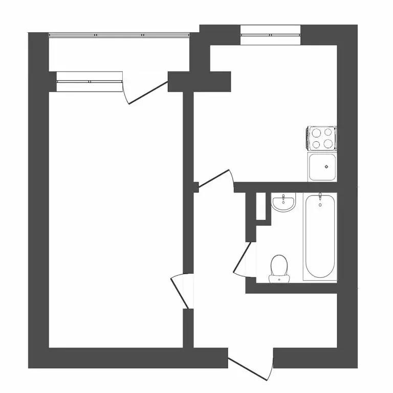 1-комнатная квартира: посёлок Московский, Новая улица, 4Б (36 м) - Фото 1
