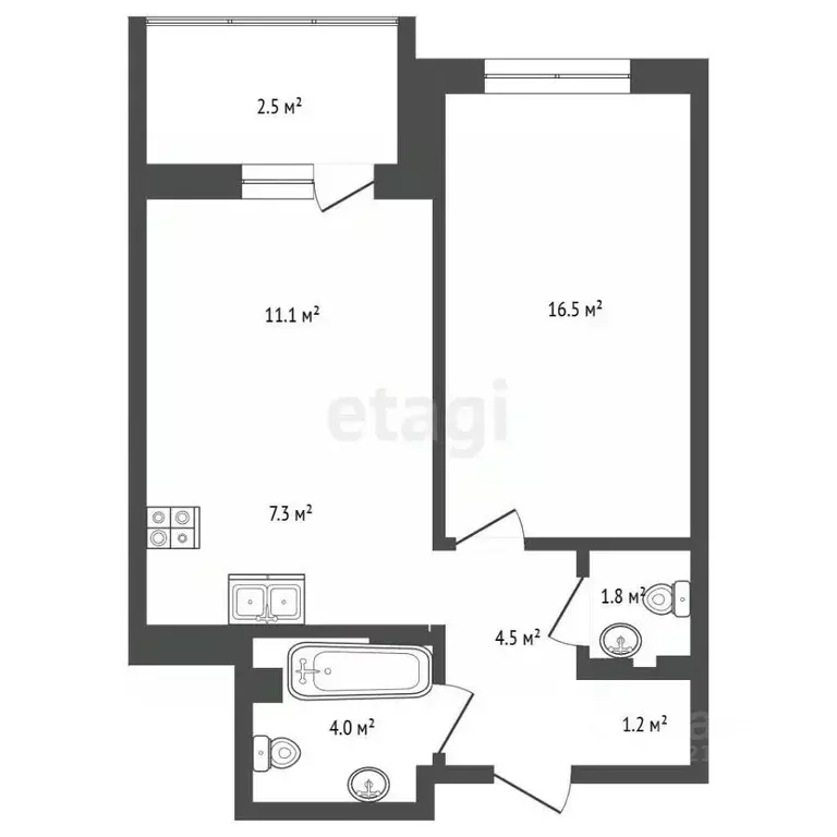 1-к кв. Московская область, Электросталь ул. Захарченко, 12 (48.9 м) - Фото 1