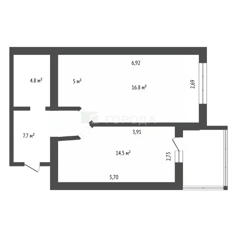 2-к кв. Алтайский край, Барнаул ул. 65 лет Победы, 12 (50.0 м) - Фото 2