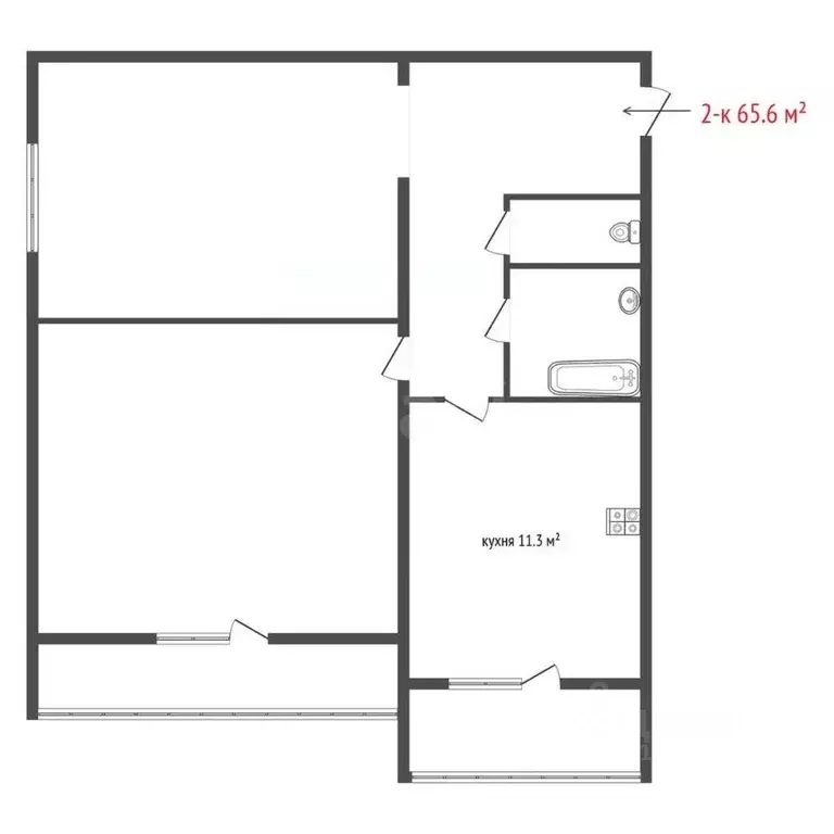 2-к кв. Свердловская область, Екатеринбург ул. Краснолесья, 47 (65.6 ... - Фото 2