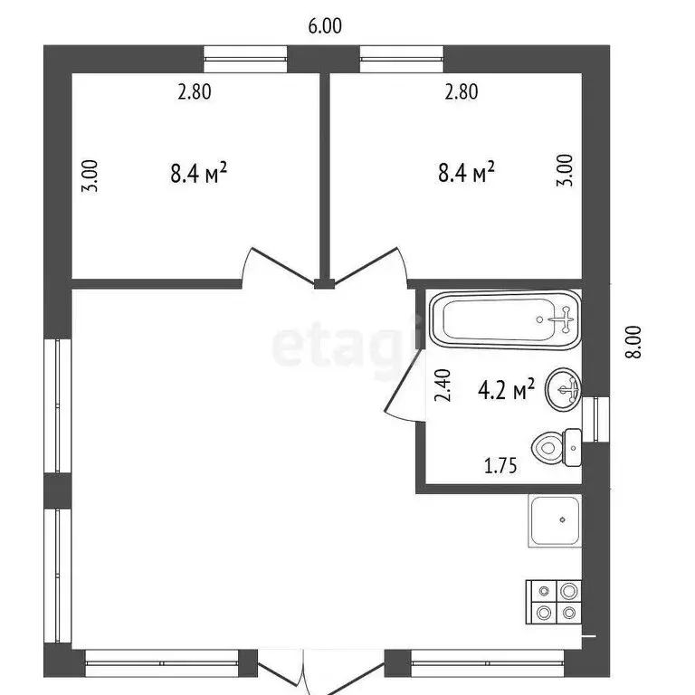 Дом в Витино, Степная улица (48 м) - Фото 1