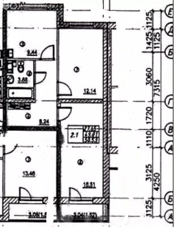 2-комнатная квартира: посёлок Пудость, улица Половинкиной, 71А (49.9 ... - Фото 1