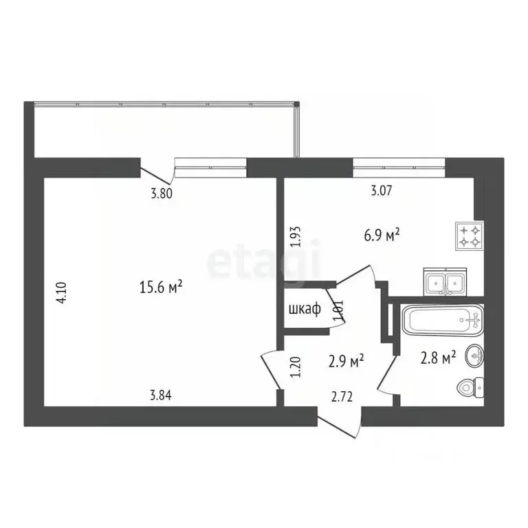 1-к кв. Крым, Красноперекопск 10-й мкр, 19 (28.7 м) - Фото 1