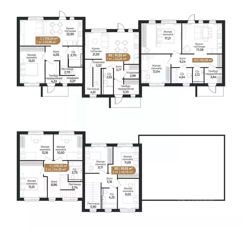 Таунхаус в Ленинградская область, Всеволожск ш. Южное (69 м) - Фото 1