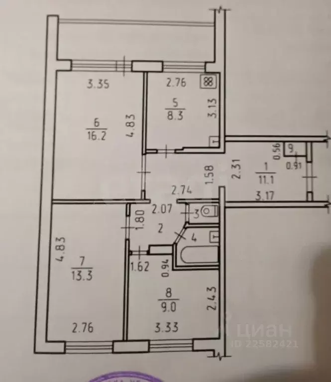 3-к кв. Удмуртия, Ижевск Первомайская ул., 20 (64.1 м) - Фото 1