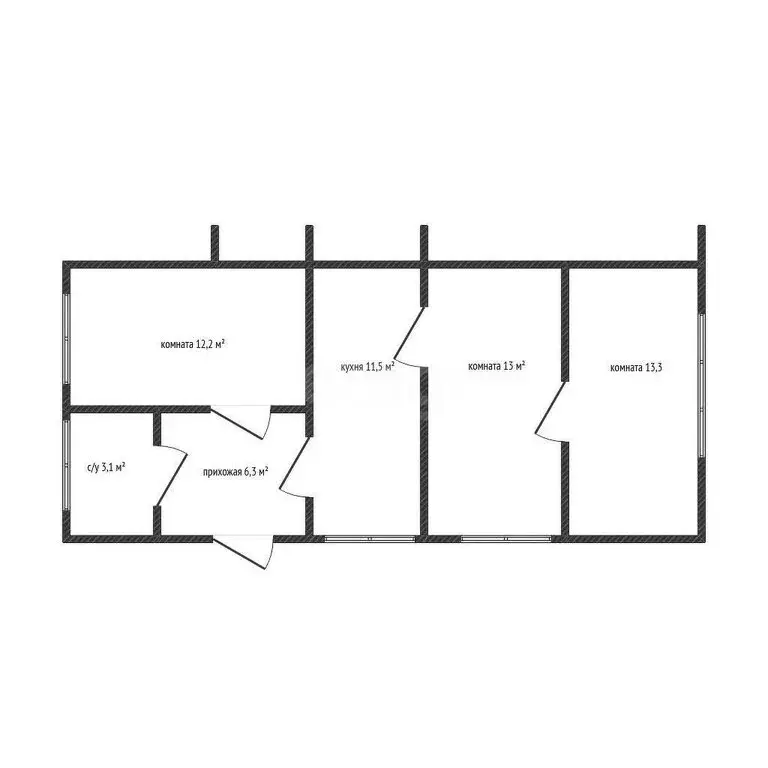 3-комнатная квартира: Краснодар, улица 1 Мая, 531 (59.4 м) - Фото 0