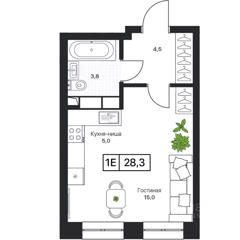 Студия Московская область, Пушкино Пушкино Град жилой комплекс, к2 ... - Фото 1