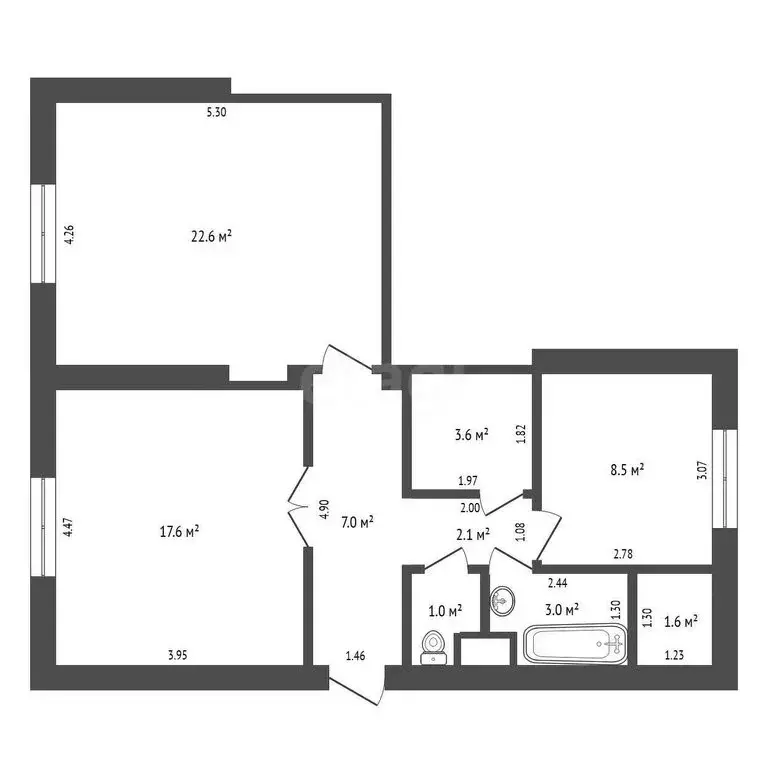 2-комнатная квартира: Калининград, улица Аллея Смелых, 80Г (67.2 м) - Фото 0