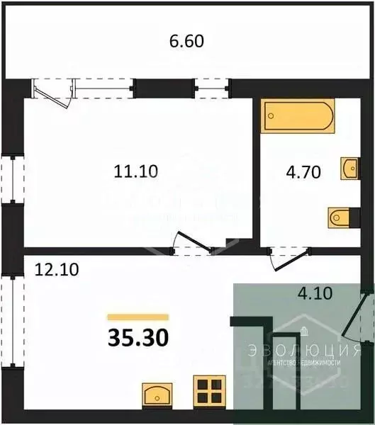 1-к кв. Калининградская область, Пионерский пос. Рыбное, Мо ре жилой ... - Фото 2