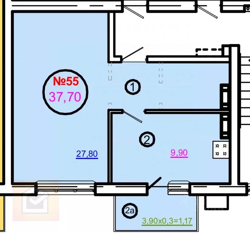 1-к кв. Крым, Евпатория ул. Чапаева, 99 (42.0 м) - Фото 1