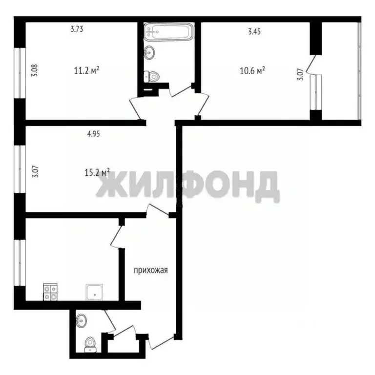 3-к кв. Ханты-Мансийский АО, Когалым ул. Дружбы Народов, 33 (63.0 м) - Фото 0