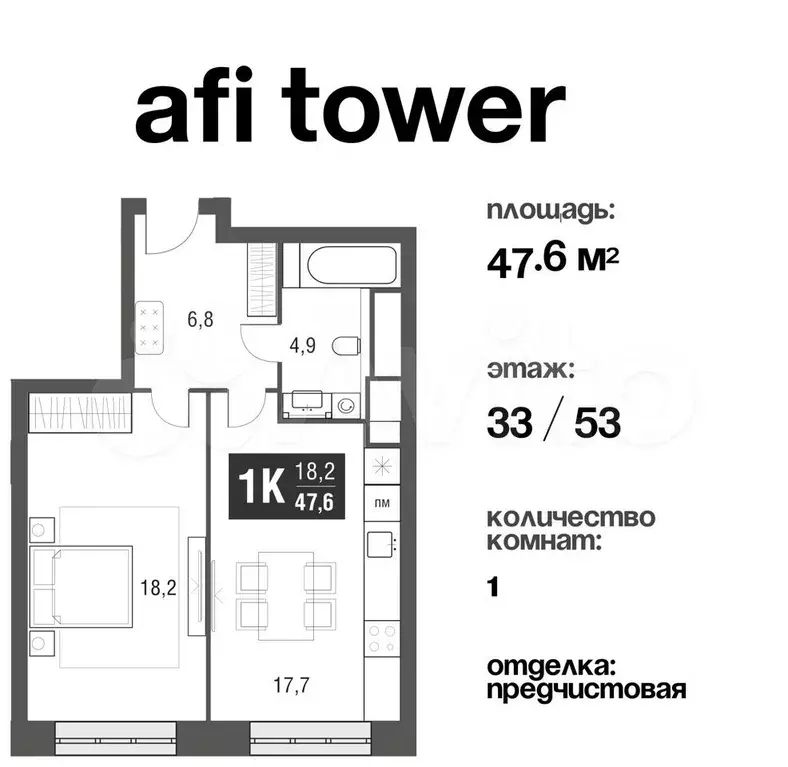 3-к. квартира, 102м, 38/53эт. - Фото 0