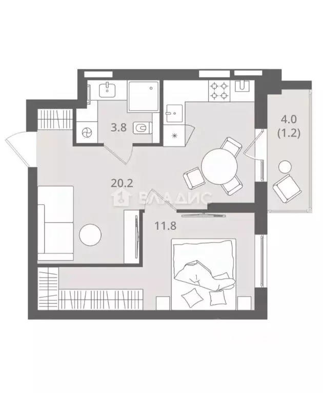 1-к кв. Калининградская область, Калининград Стекольная ул., 39 (37.0 ... - Фото 1