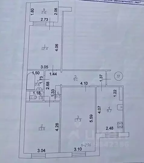 3-к кв. Татарстан, Казань ул. Фатыха Амирхана, 95 (65.6 м) - Фото 2